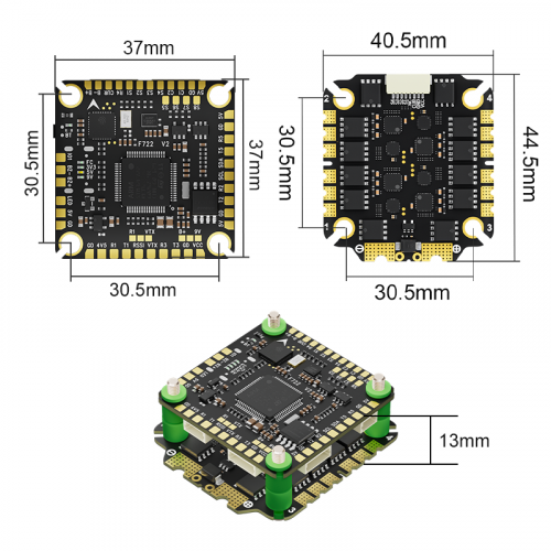 Aocoda-RC F775S V2 Stack F722 V2 FC 75A 3075S ESC 30X30mm for